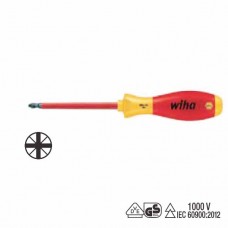 Wiha SoftFinish® Electric Pozidriv Screwdriver - Individually Tested Protective Insulation 1,000 V AC, VDE and GS Tested - PZ 0 - 00877